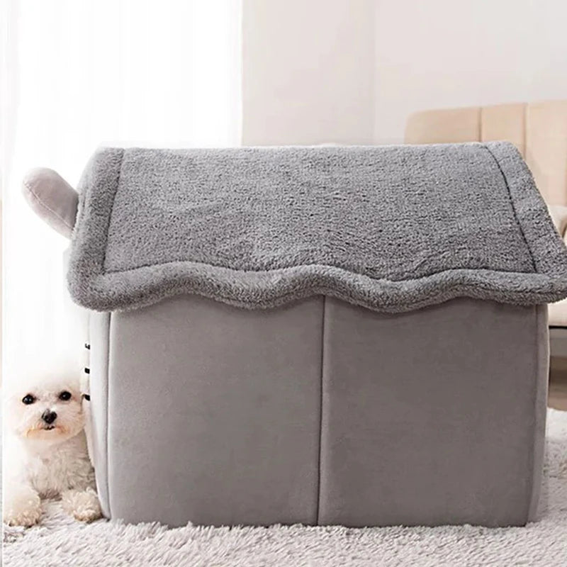 Indoor Warm Pet House with Soft Pet Bed -Tent House Dog/Cat Bed with Removable Cushion Suitable for Small Medium Large Pets