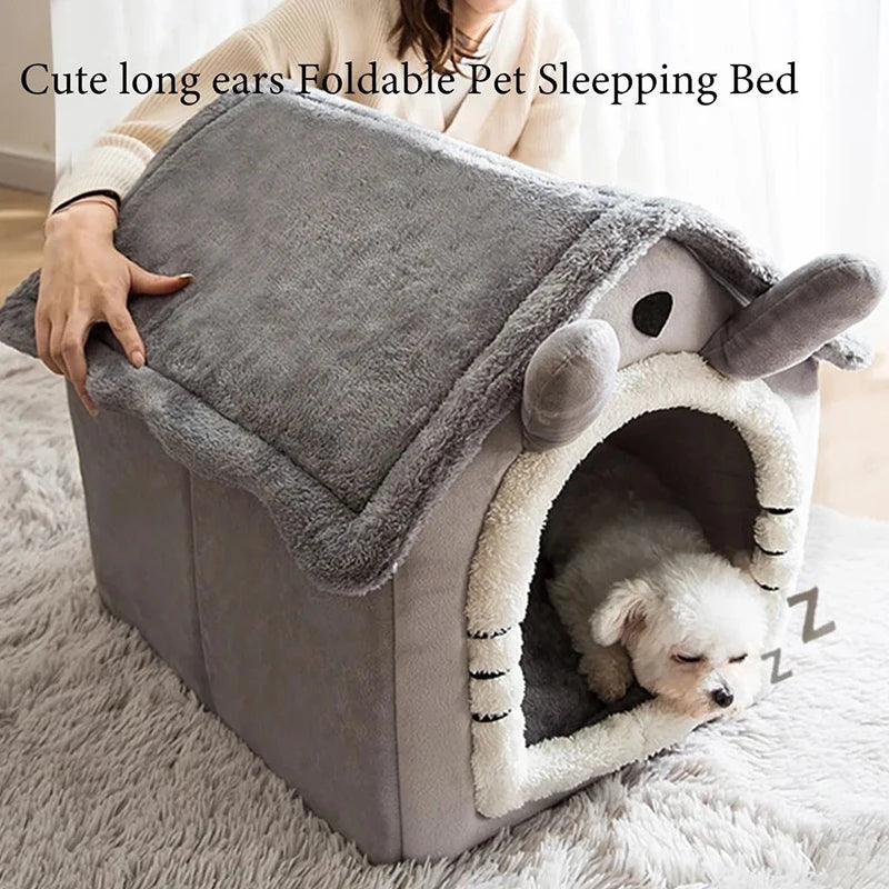 Indoor Warm Pet House with Soft Pet Bed -Tent House Dog/Cat Bed with Removable Cushion Suitable for Small Medium Large Pets