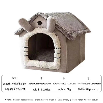 Indoor Warm Pet House with Soft Pet Bed -Tent House Dog/Cat Bed with Removable Cushion Suitable for Small Medium Large Pets